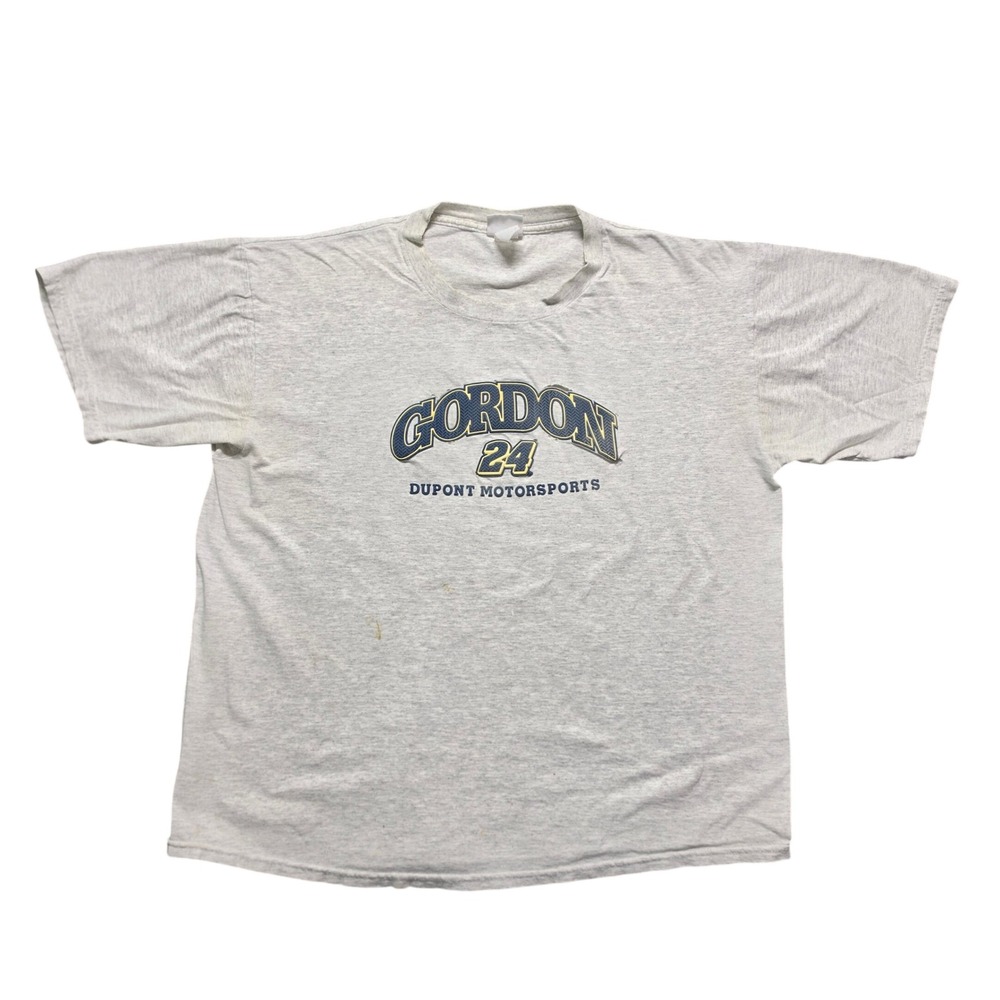 Chase Authentics Jeff Gordon T Shirt Mens XL Grey Fair Distressed Racing Dupont
